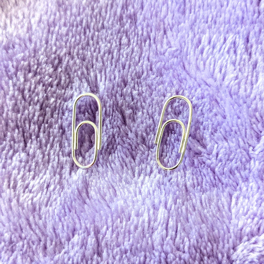 Paper Clip Stud Earrings Recycled Sterling Silver