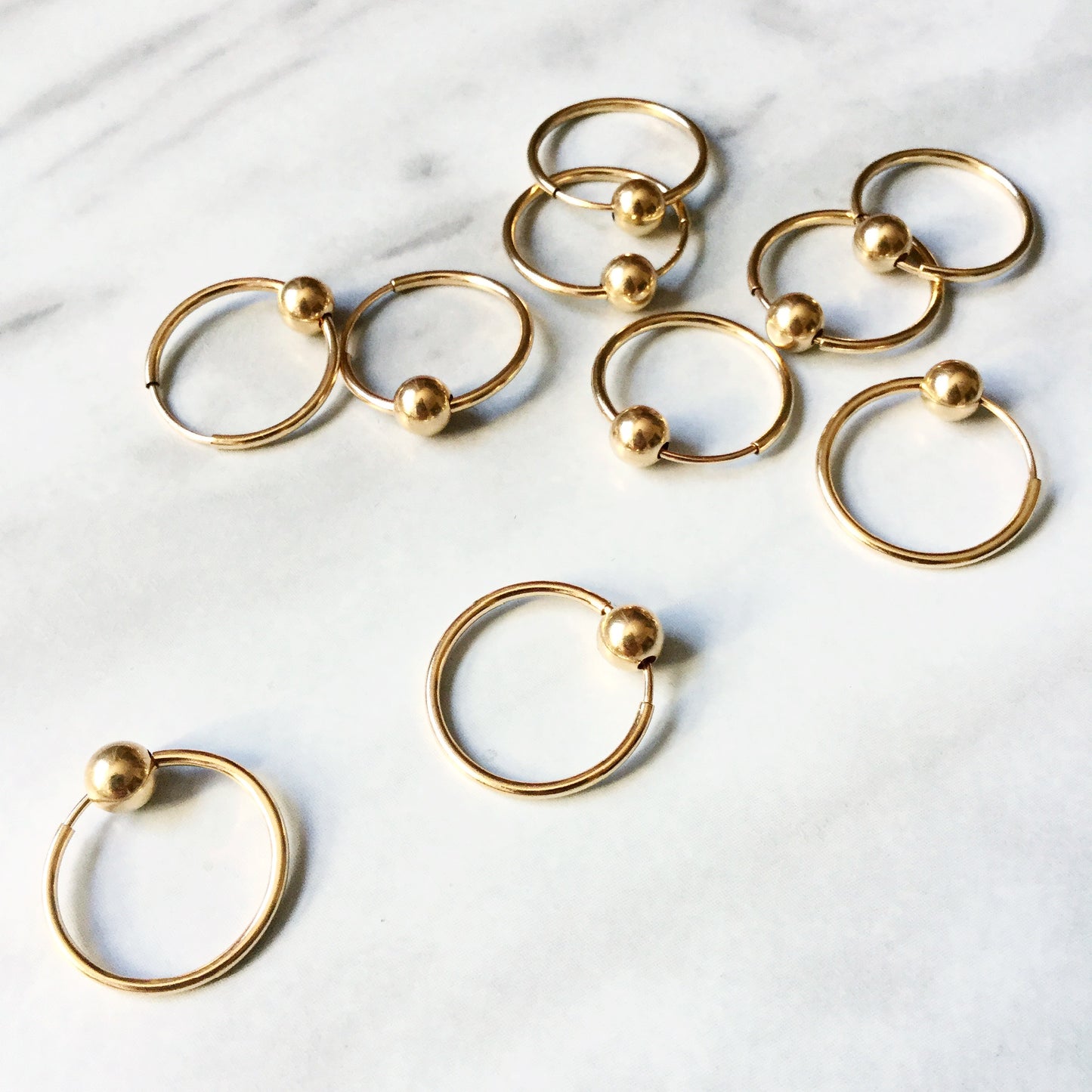 Gold Hoop & Bead Earrings