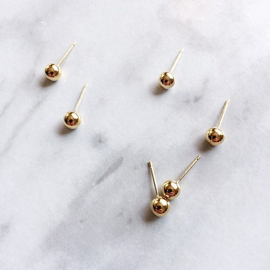 Gold Sphere Studs