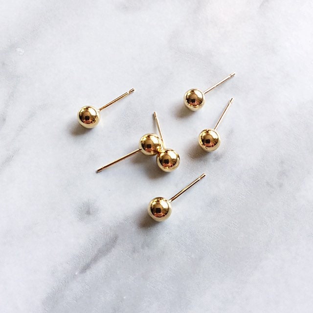 Gold Sphere Studs