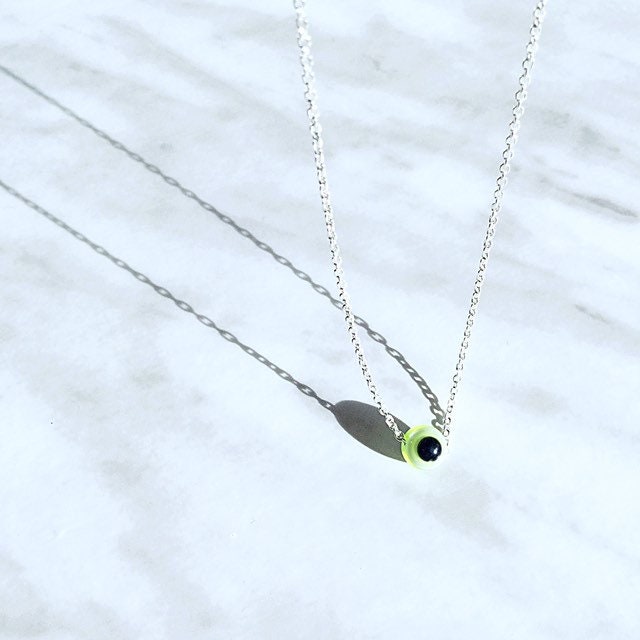 evil eye necklace - lime green